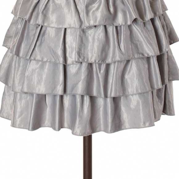 Material Girl Silver Metallic Ruffled Mini Skirt - Picture 9 of 12
